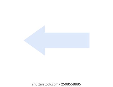 A simple blue arrow pointing left on a white background. Used in directional navigation, indicating previous steps or backward movement. Relevant for design, signage, and instructional materials.