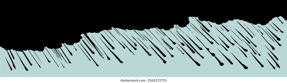 Simple blue artist paint cosmic heaven view aqua drizzle blob stripe shape bubble form stroke set design. Outline black ink pen hand drawn hard power eco day icon sign doodle cartoon sketch art style