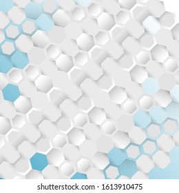 Simple blue background with connect hexagons