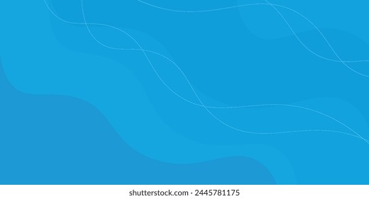 simple blue background. flat blue gradient. wavy background. vector illustration.