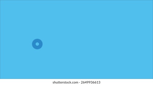 A simple blue background with a small, centered, circular shape. The shape consists of a darker blue ring around a lighter blue center.