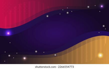 Simple blue background with waves and stars, space for text. Template design wallpaper, banner, social media, web site, poster, cover, flyer, greeting card. 