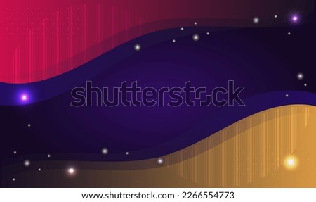 Simple blue background with waves and stars, space for text. Template design wallpaper, banner, social media, web site, poster, cover, flyer, greeting card. 
