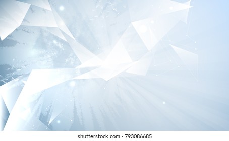 Simple blue background with white geometric forms