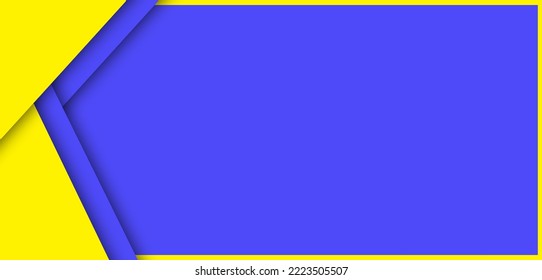 Einfacher blauer Hintergrund mit gelben Ecken, abstrakter Vektorhintergrund-Design, helles Poster, Banner, gelber und blauer Hintergrund Vektor