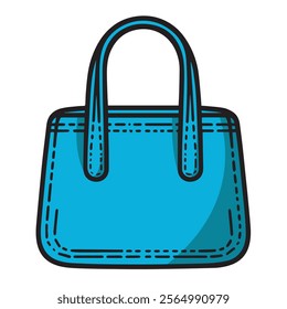 Simple blue women’s bag illustration with a modern and elegant design. Perfect for fashion projects, branding, or stylish visuals. High-quality and versatile digital artwork.