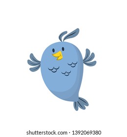 simple blue bird vector illustration