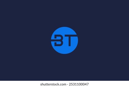 A simple blue and black logo design featuring stylized letters within a circular shape.