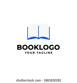 Simple Blue Booklibrary Logo Vector Template Stock Vector (Royalty Free ...