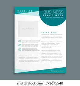 simple blue brochure design template in size A4