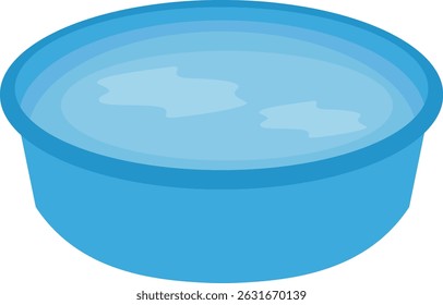 Simple Blue Bucket Illustration filled with water