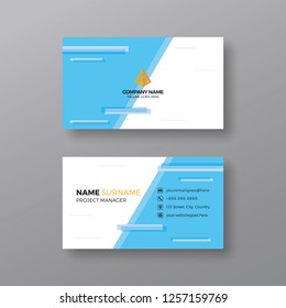 Simple blue business card design template