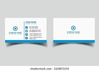 plantilla vectorial de diseño de tarjeta de negocio azul simple. diseño moderno, moderno, creativo, profesional y corporativo de tarjetas de visita.