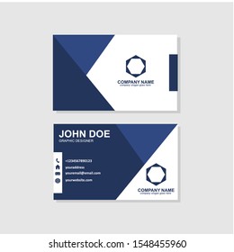 simple blue business card template design