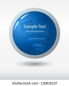 A simple blue button with web banner inside, vector