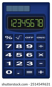 Calculadora azul simple. Ilustración vectorial