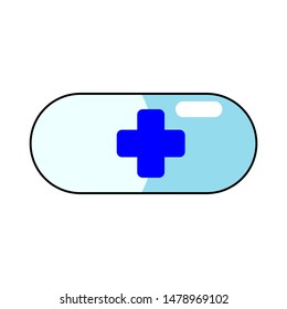 simple blue capsule with cross icon