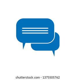 Simple blue chat box, text box white background EPS Vector 