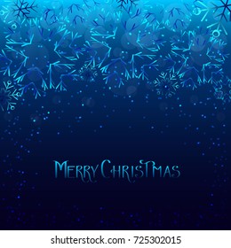 simple blue christmas background. snowfall