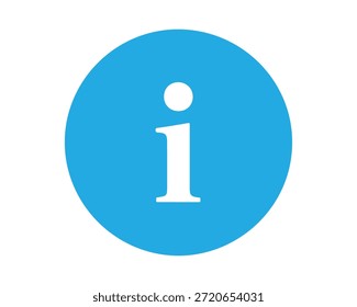 Ein einfacher blauer Kreis mit einem schwarzen Informationssymbol