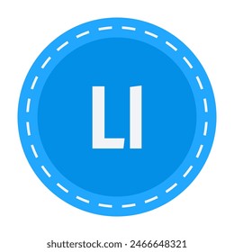 Simple blue circle with letter L isolated on white background