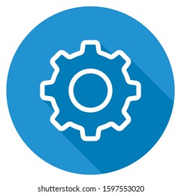 Simple blue circle settings icon