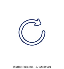Simple blue circular arrow icon symbol