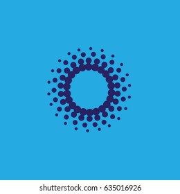 Simple blue circular 'fluid' logo vector icon.