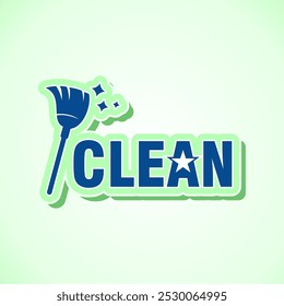 Simple blue clean word logo