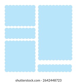 Simple Blue Cloud Frame Vector Illustration