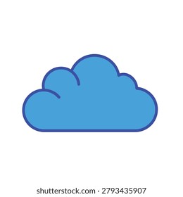 A simple blue cloud icon with a dark blue outline, symbolizing cloud computing, data storage, and internet-based services.