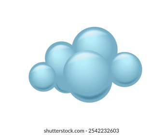 Icono de nube azul simple, ideal para pronósticos de Clima, App climáticos o proyectos relacionados con el cielo. Una ilustración limpia y versátil para uso digital e impreso. Ilustración vectorial.