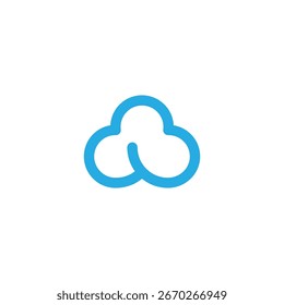 Simple blue cloud icon.  Minimalist design