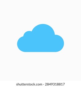 A simple blue cloud icon representing weather, cloud computing, or digital technology themes, isolated on a plain background.