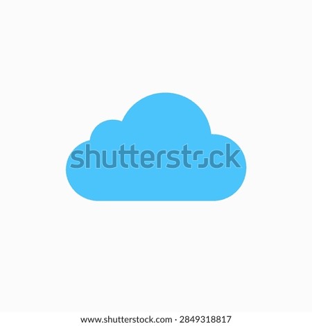 A simple blue cloud icon representing weather, cloud computing, or digital technology themes, isolated on a plain background.