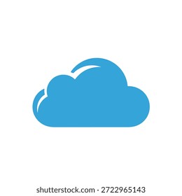 Un simple icono de nube azul con una línea de acento blanca que representa la luz o el movimiento.