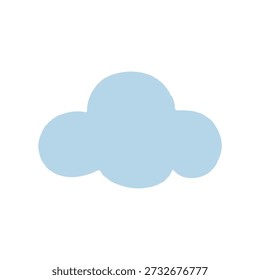 Ilustración simple de la nube azul, Vector minimalista del elemento del cielo, icono plano del Clima del estilo para la decoración del vivero y el planificador digital.