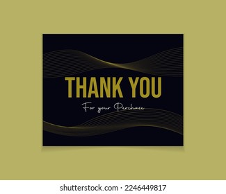 Simple blue color gold strips texture background thank you card, greeting card cards