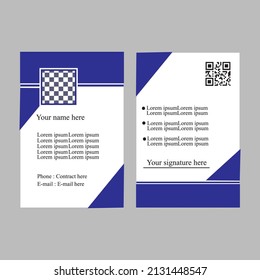 Simple blue color id card ides