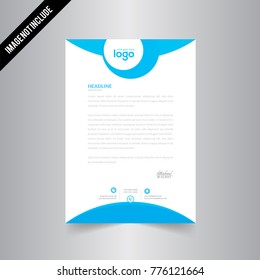 Simple Blue Color Letter Head Template