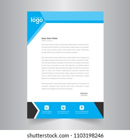 Simple Blue Color Vector Letter Head Template with standard sizes.
