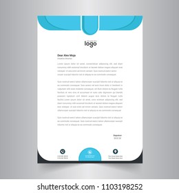 Simple Blue Color Vector Letter Head Template with standard sizes.

