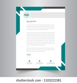 Simple Blue Color Vector Letter Head Template with standard sizes.
