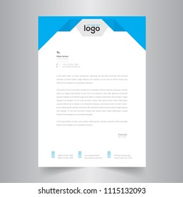 Simple Blue Color Vector Letter Head Template with standard sizes.