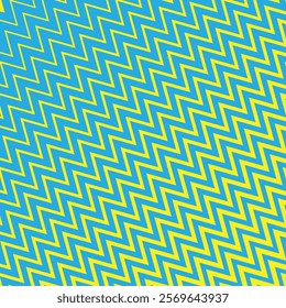 simple blue colour daigonal thik to thin zig zac line pattern on yellow colour background.