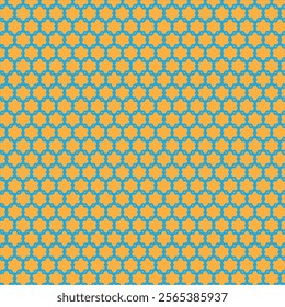 simple blue colour poligon pattern on orange colour background.