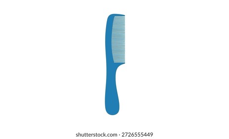 Um pente azul simples com dentes, isolado em um fundo branco limpo. Perfeito para o aliciamento ou penteados conceitos.