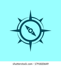 plantilla de logotipo de brújula azul simple