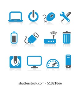simple blue computer icons