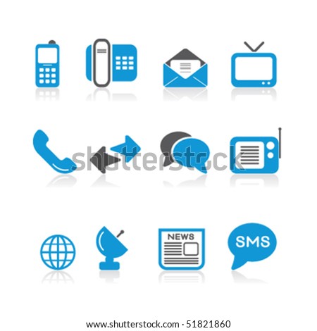simple blue comunications icons